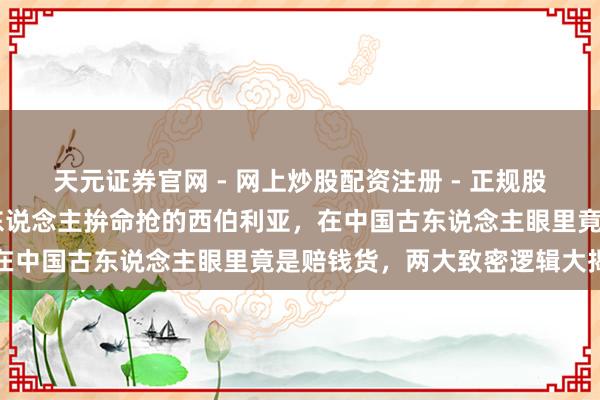 天元证券官网 - 网上炒股配资注册 - 正规股票杠杆怎么开户 俄罗斯东说念主拚命抢的西伯利亚，在中国古东说念主眼里竟是赔钱货，两大致密逻辑大揭示