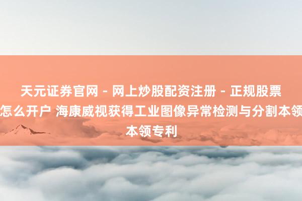 天元证券官网 - 网上炒股配资注册 - 正规股票杠杆怎么开户 海康威视获得工业图像异常检测与分割本领专利