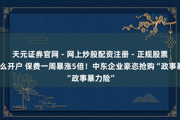 天元证券官网 - 网上炒股配资注册 - 正规股票杠杆怎么开户 保费一周暴涨5倍！中东企业豪恣抢购“政事暴力险”