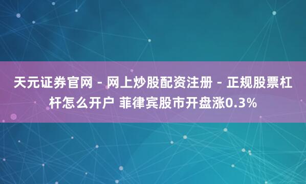 天元证券官网 - 网上炒股配资注册 - 正规股票杠杆怎么开户 菲律宾股市开盘涨0.3%