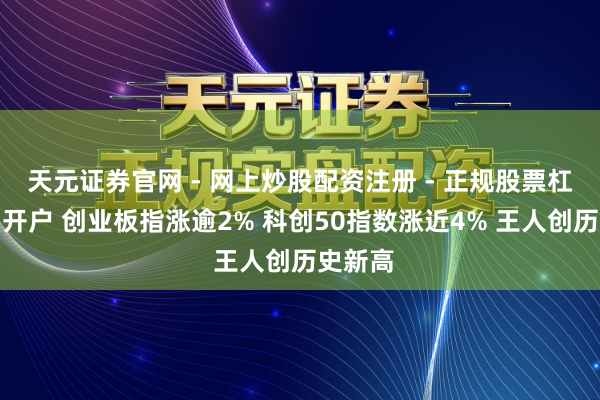 天元证券官网 - 网上炒股配资注册 - 正规股票杠杆怎么开户 创业板指涨逾2% 科创50指数涨近4% 王人创历史新高